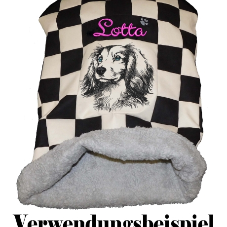 Stickdatei Langhaar Dackel Dana  Hund realistisch