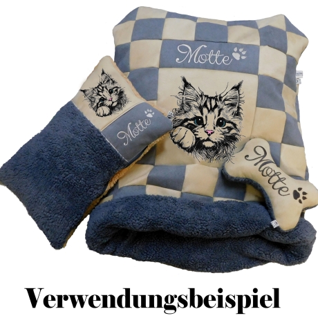 NEU Stickdatei Maine Coon Katze Tabby realistisch