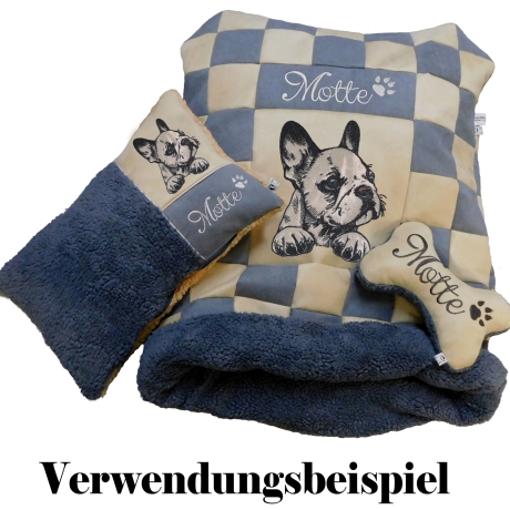 NEU Stickdatei Applikation Bulldogge Luna 