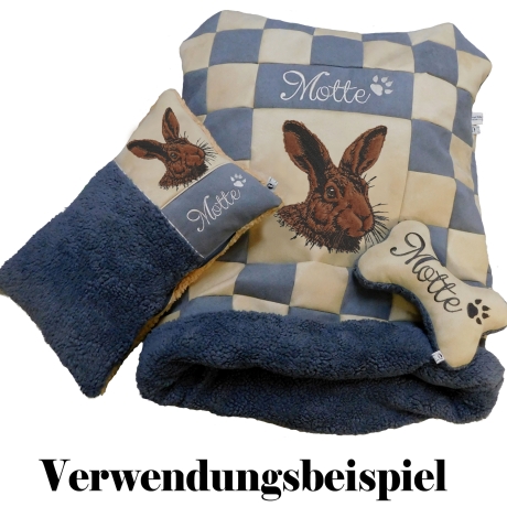 NEU Stickdatei Applikation Hase Gunther Lunachild