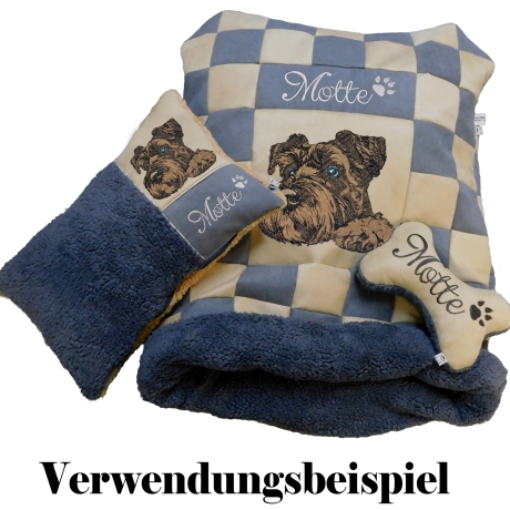NEU Stickdatei Applikation Riesenschnauzer Silva