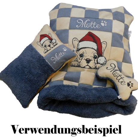 NEU Stickdatei Franz. Bulldogge Hund  David  Mütze