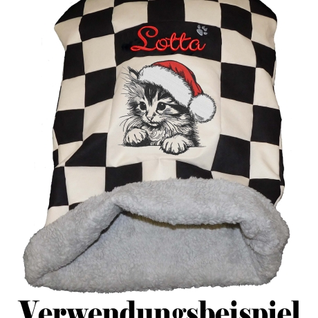 Stickdatei Katze mit Weihnachtsmütze Ria Kitten