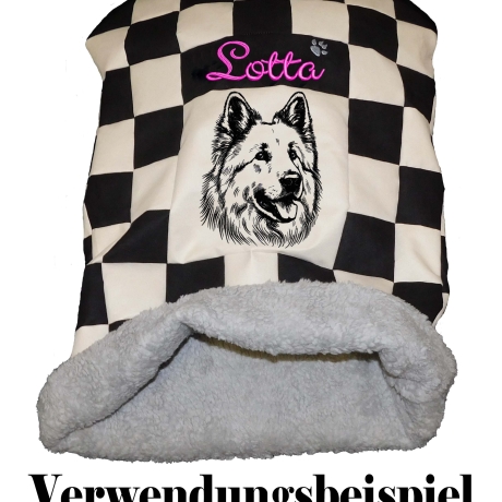 Stickdatei weißer Schäferhund Jazzy Hund