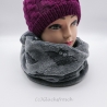Schlauchschal, Wellnessfleece, grau, Fledermäuse, kuschelweich