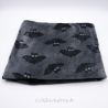 Schlauchschal, Wellnessfleece, grau, Fledermäuse, kuschelweich