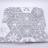 Schlauchschal, Plüsch, Wellnessfleece, grau, Schneeflocken