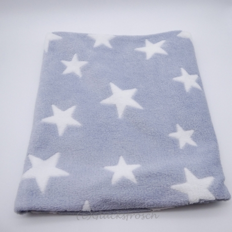 Schlauchschal, Plüsch, Wellnessfleece, hellblau, weiße Sterne