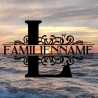 Aufkleber Monogramm L mit Familiennamen