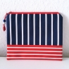 Großes Schminktäschchen Etui Streifen maritim 22x18 cm