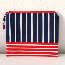 Schminktäschchen Etui XL Streifen maritim 22x18 cm