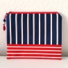 Schminktäschchen Etui XL Streifen maritim 22x18 cm