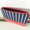 Großes Schminktäschchen Etui Streifen maritim 22x18 cm