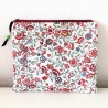 Großes Schminktäschchen Etui weinrote Kornblumen 22x18 cm