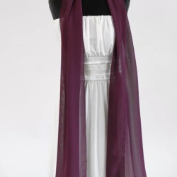 Damen-Herren-Chiffon-Seiden-Schal, aubergine, 190x35 cm          