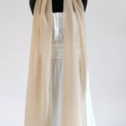 Damen-Herren-Chiffon-Seiden-Schal, beige, 190x35 cm          