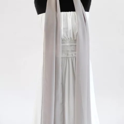 Damen-Herren-Chiffon-Seiden-Schal, grau, 190x35 cm          