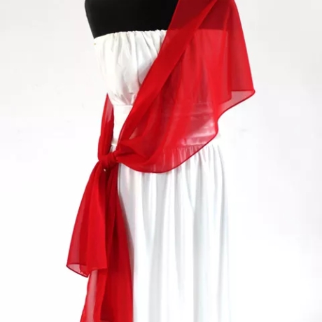 Damen-Herren-Chiffon-Seiden-Schal, rot, 190x35 cm          