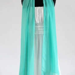 Damen-Herren-Chiffon-Seiden-Schal, mint-grün, 190x35 cm          