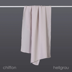 Damen-Herren-Chiffon-Seiden-Schal, hellgrau. 190x35 cm, neu