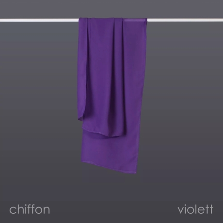 Damen-Herren-Chiffon-Seiden-Schal, violett. 190x35 cm, neu
