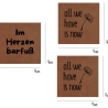 3er Label-Set ... im Herzen barfuß ... now ... OM my way