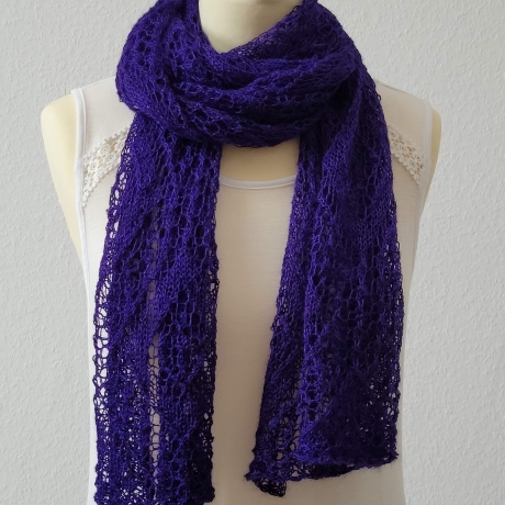 Lace-Stola Brautstola Lila, Handgestrickt