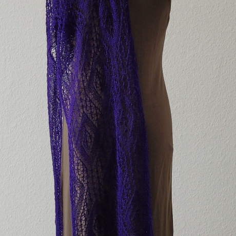 Lace-Stola Brautstola Lila, Handgestrickt