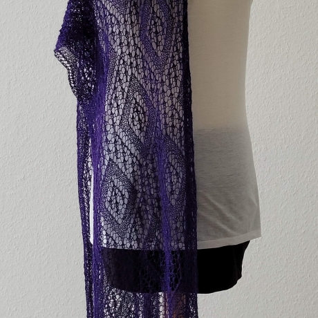 Lace-Stola Brautstola Lila, Handgestrickt