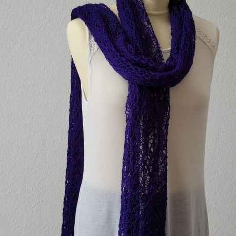 Lace-Stola Brautstola Lila, Handgestrickt