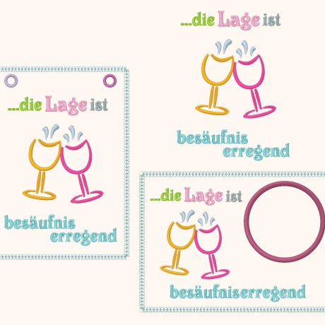 -Ernste Lage- ITH Mugrug Schild Einzeldatei mit Spruch Stickdatei