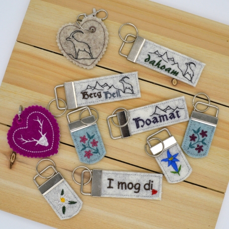 Stickdatei Landhaus Schlüsselanhänger SET