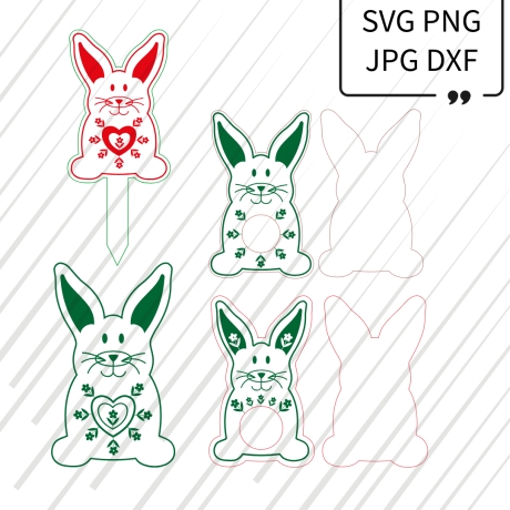 Laser Motiv SET Gravur SVG Hase Häschen Ostern