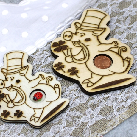 Laser Motiv Gravur SVG Glücksschwein