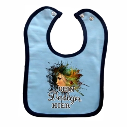 Baby Lätzchen farbiger Saum personalisiert mit deinem Wunschmotiv