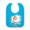 Baby Lätzchen farbiger Saum personalisiert mit deinem Wunschmotiv
