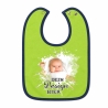 Baby Lätzchen farbiger Saum personalisiert mit deinem Wunschmotiv