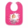 Baby Lätzchen farbiger Saum personalisiert mit deinem Wunschmotiv