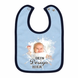 Baby Lätzchen farbiger Saum personalisiert mit deinem Wunschmotiv