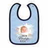 Baby Lätzchen farbiger Saum personalisiert mit deinem Wunschmotiv