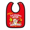 Baby Lätzchen farbiger Saum ICH KLECKERE NICHT bedruckt mit Namen