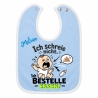 Baby Lätzchen farbiger Saum ICH SCHREIE NICHT bedruckt mit Namen