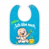 Baby Lätzchen farbiger Saum ICH ÜBE NOCH bedruckt mit Namen