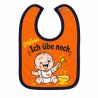 Baby Lätzchen farbiger Saum ICH ÜBE NOCH bedruckt mit Namen
