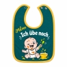 Baby Lätzchen farbiger Saum ICH ÜBE NOCH bedruckt mit Namen