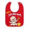 Baby Lätzchen farbiger Saum ICH ÜBE NOCH bedruckt mit Namen