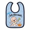 Baby Lätzchen farbiger Saum ICH ÜBE NOCH bedruckt mit Namen