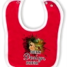 Baby Lätzchen farbiger Saum personalisiert mit deinem Wunschmotiv