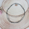 Wickelarmband/Wickelkette Draht umwickelt mit Hämatit Perlen