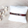 Lederarmband, Draht umwickelt mit Obsidian und Spinell Perlen